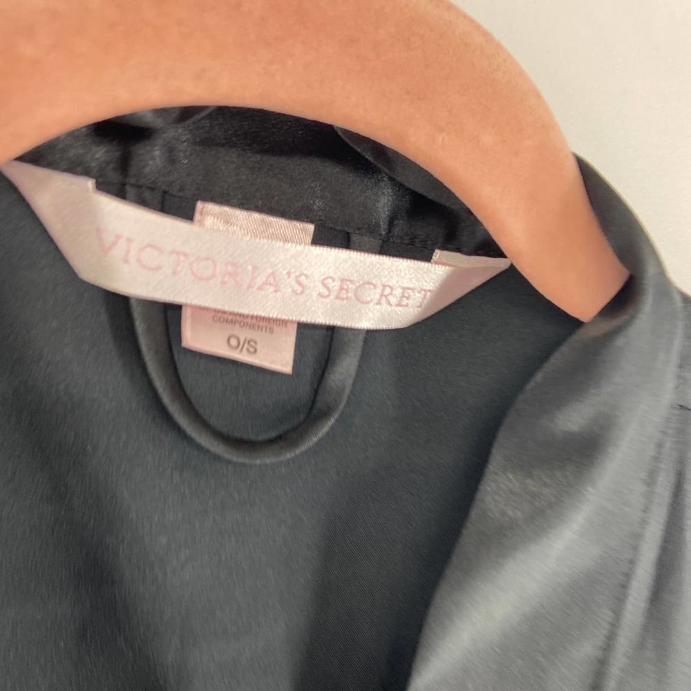Victoria Secret Black Short Sleeve Short Robe - Picture 3 of 6